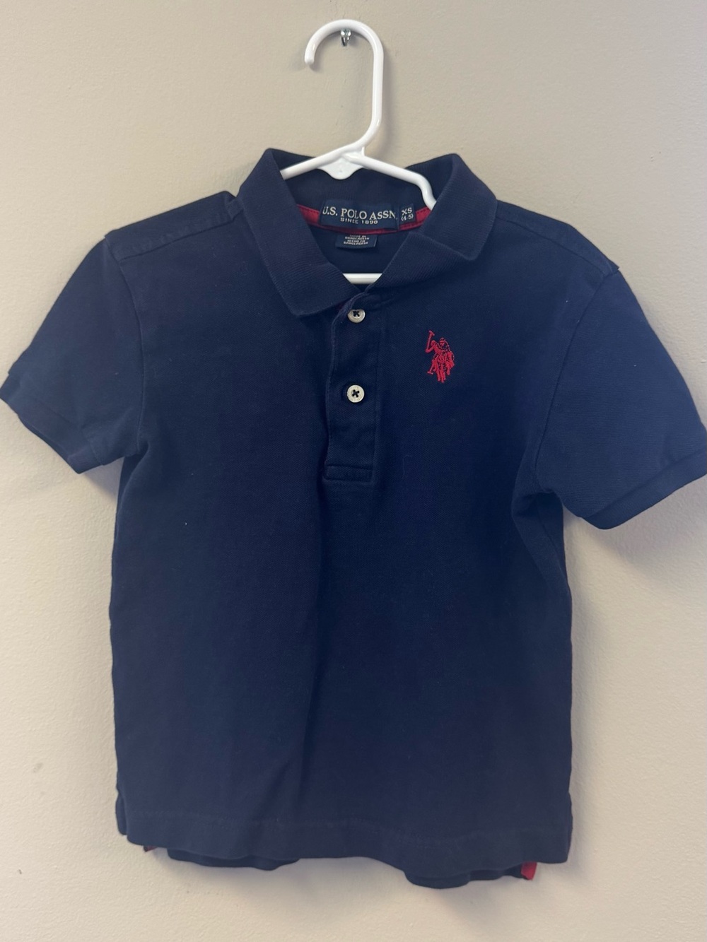 Polo Navy Polo Shirt with Red Logo